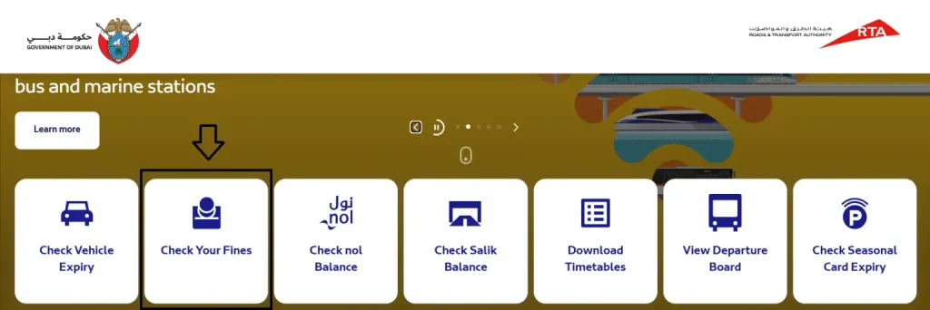 RTA Bus Fine Payment Online